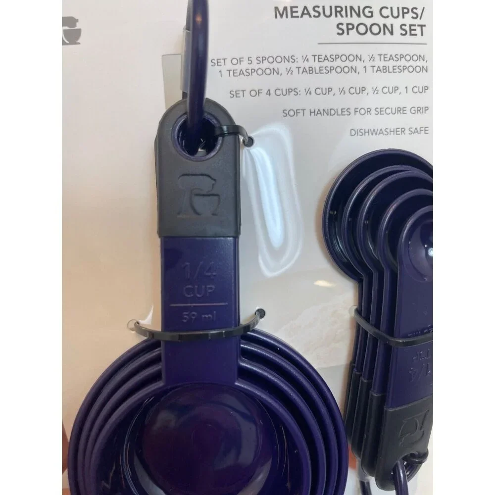 KitchenAid Purple11pc.Turner Measuring‎ Cups &Spoons Ice Cream Scoop Set NWT!